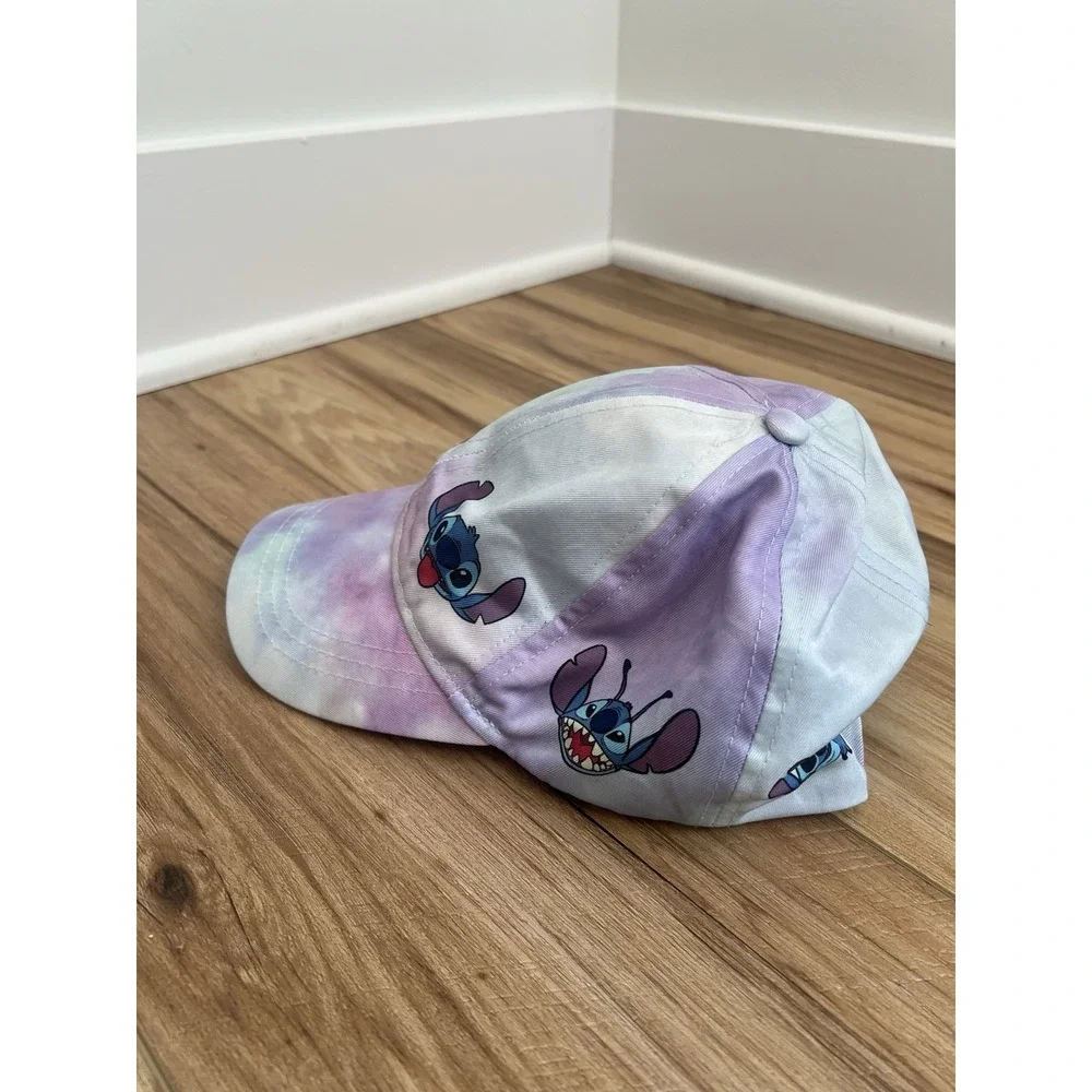 DIsney Lilo and Stitch Girls Hat Tie Dye‎ Purple Blue Graphic Baseball Cap